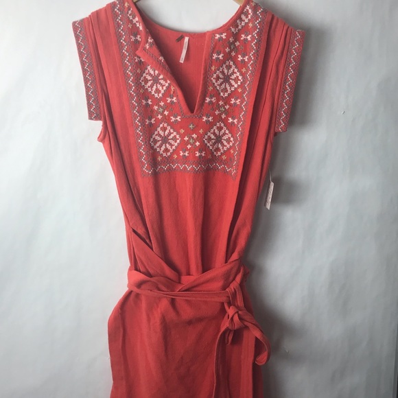 free people running wild embroidered dress M - Picture 2 of 8